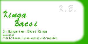 kinga bacsi business card