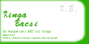 kinga bacsi business card